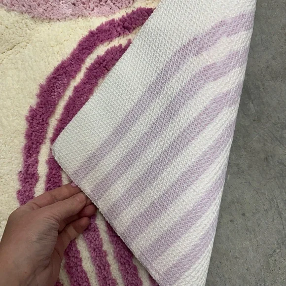 Pink Boho Bathroom Mat Pink Home Decor Cute bathmat light pink art modern NWT - Picture 5 of 6